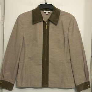 St. John sport jacket tan and brown with gold detailing   Velveteen medium M